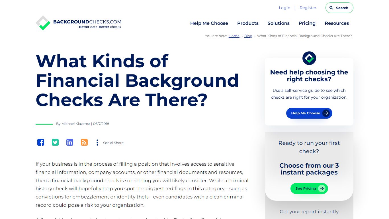 What Kinds of Financial Background Checks Are There?