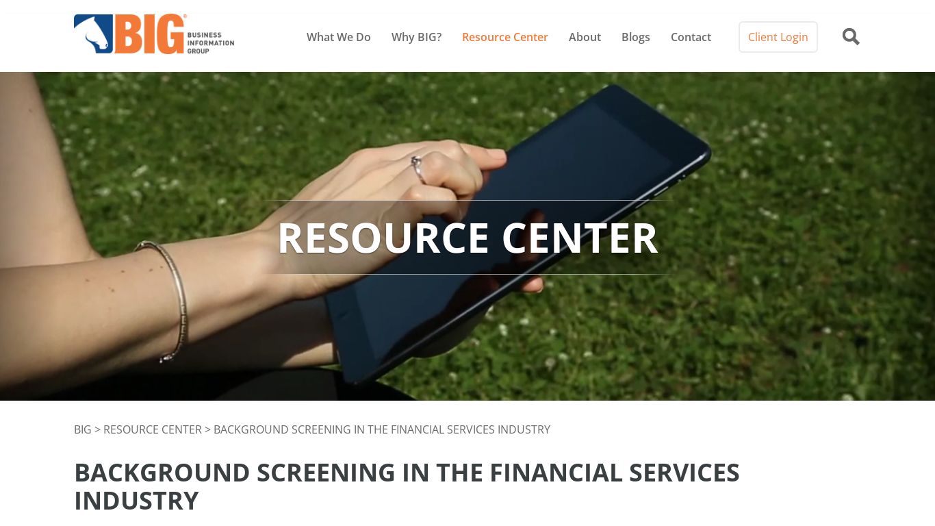 Background Screening in the Financial Services Industry